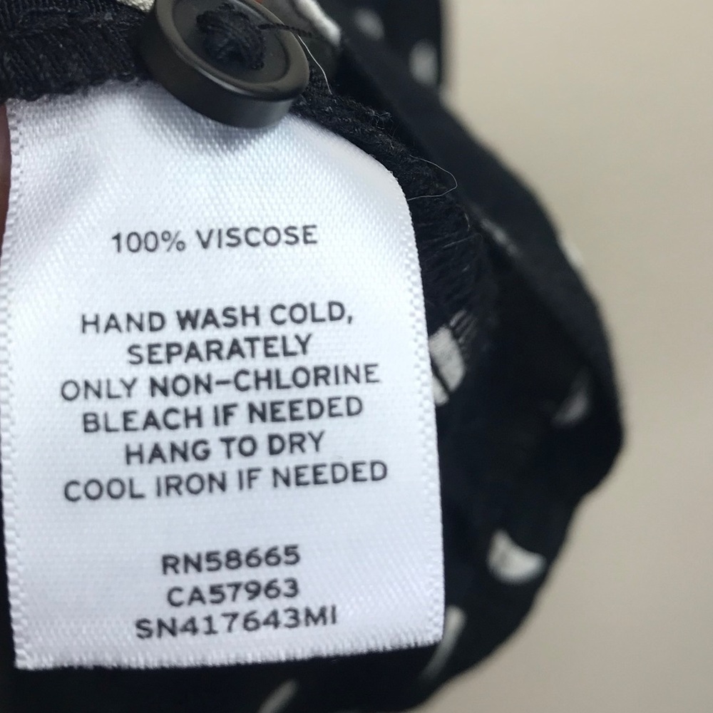 Something Navy Polka Dot Oversized Balloon Sleeve Button Down Size XS - Picture 7 of 8